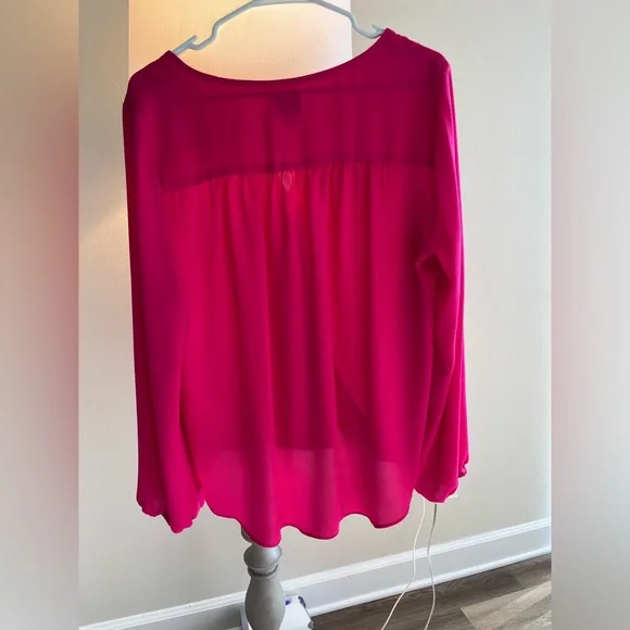 Fuchsia I.N.C. Blouse; size L. - Picture 2 of 2